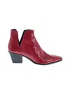 Zara Basic Ankle Boots In Red