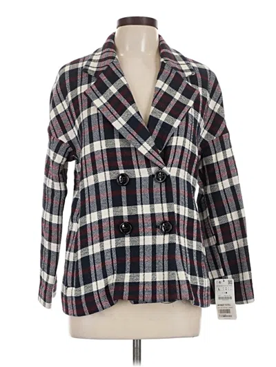 Zara Basic Blazer Jacket In Burgundy