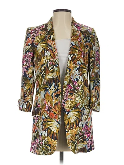 Pre-owned Zara Basic Blazer Jacket In Gold