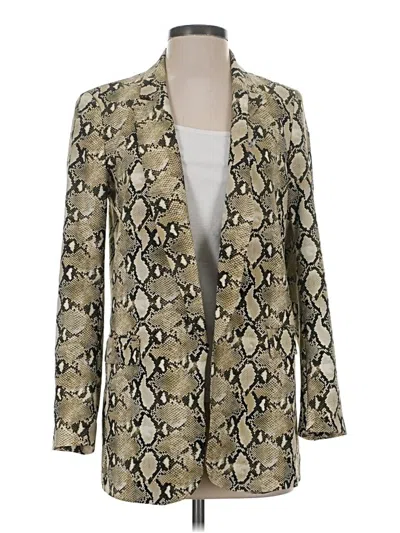 Pre-owned Zara Basic Blazer Jacket In Gold