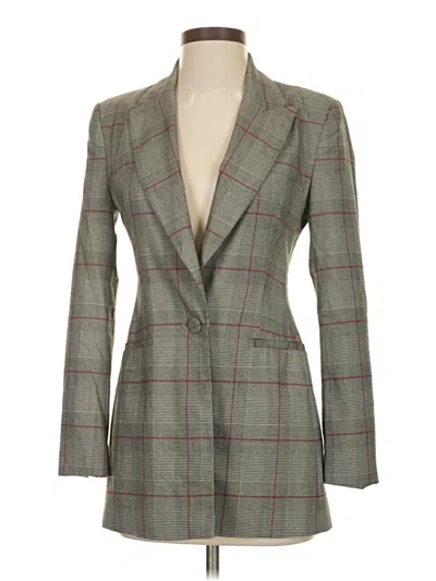 Pre-owned Zara Basic Blazer Jacket In Gray