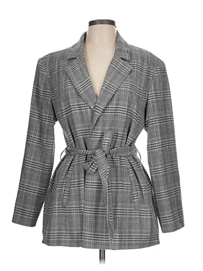 Pre-owned Zara Basic Blazer Jacket In Gray