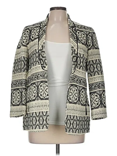 Pre-owned Zara Basic Blazer Jacket In Ivory