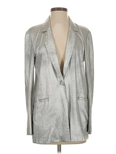 Pre-owned Zara Basic Blazer Jacket In Silver