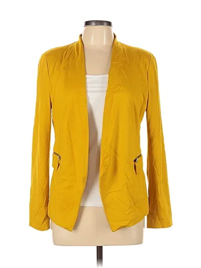 Pre-owned Zara Basic Blazer Jacket In Yellow