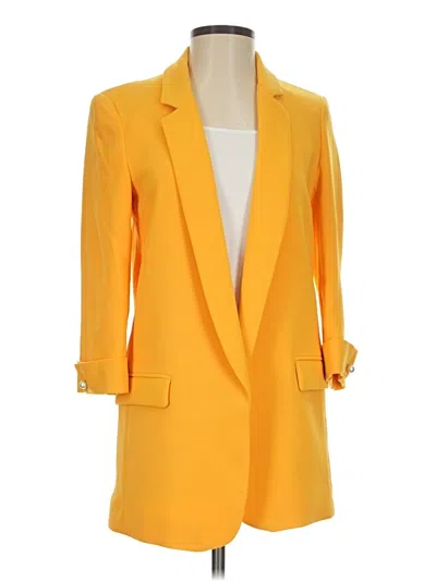Pre-owned Zara Basic Blazer Jacket In Yellow