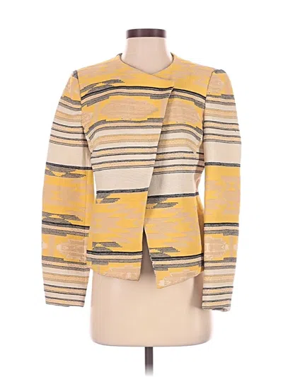 Pre-owned Zara Basic Blazer Jacket In Yellow