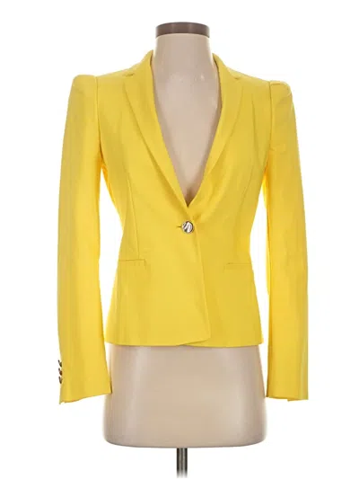 Pre-owned Zara Basic Blazer Jacket In Yellow