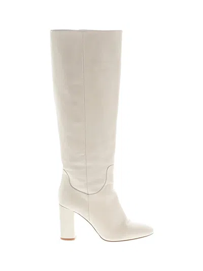 Pre-owned Zara Basic Boots In Ivory