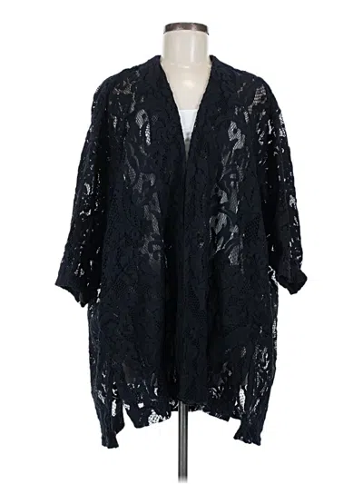 Pre-owned Zara Basic Cardigan Sweater In Black