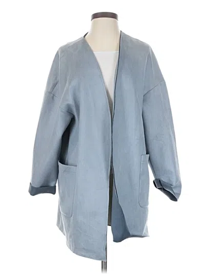 Pre-owned Zara Basic Cardigan Sweater In Blue