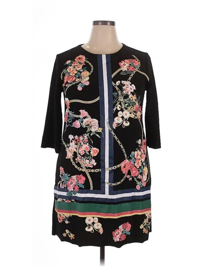 Pre-owned Zara Basic Casual Dress In Black