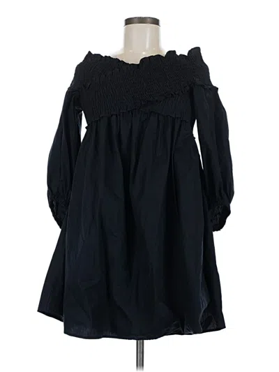 Pre-owned Zara Basic Casual Dress In Black