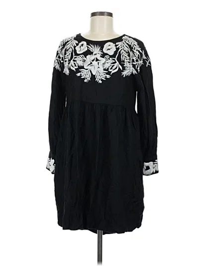 Pre-owned Zara Basic Casual Dress In Black