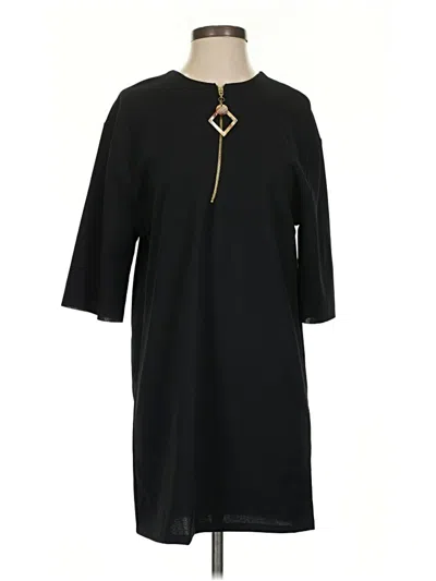 Pre-owned Zara Basic Casual Dress In Black