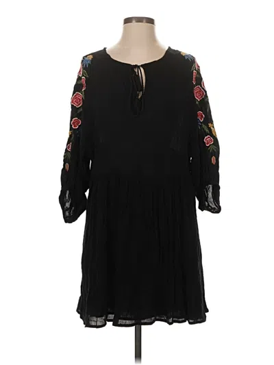 Pre-owned Zara Basic Casual Dress In Black