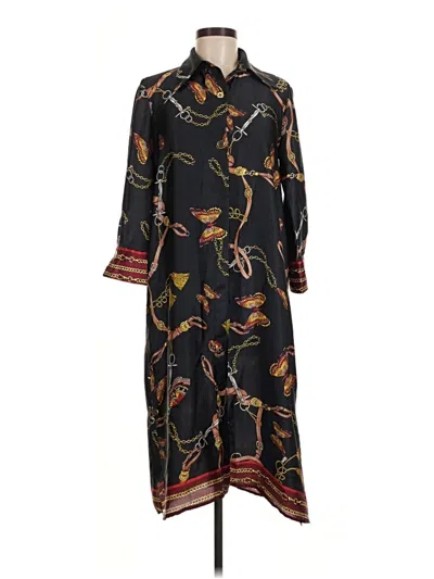 Pre-owned Zara Basic Casual Dress In Black