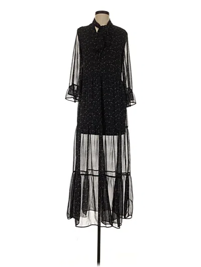 Pre-owned Zara Basic Casual Dress In Black