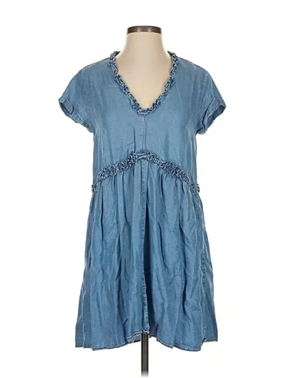 Pre-owned Zara Basic Casual Dress In Blue