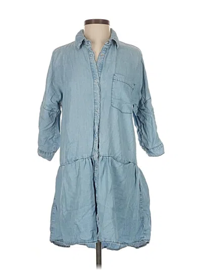 Pre-owned Zara Basic Casual Dress In Blue