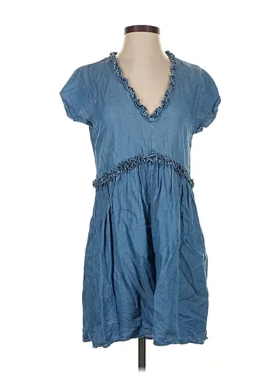Pre-owned Zara Basic Casual Dress In Blue