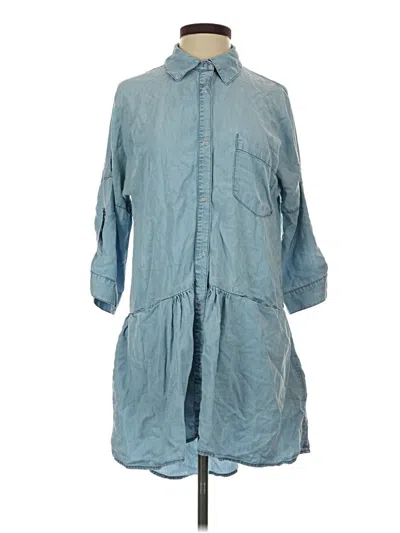Pre-owned Zara Basic Casual Dress In Blue