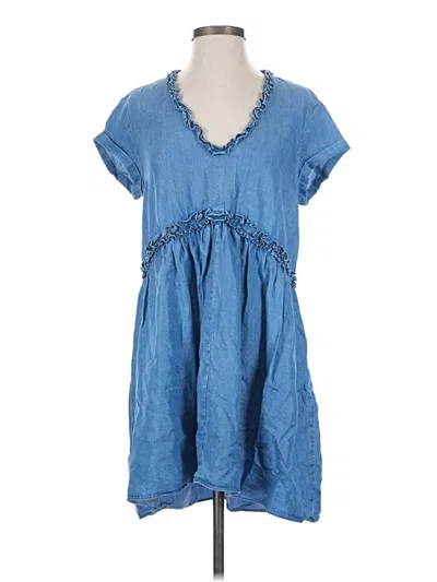 Pre-owned Zara Basic Casual Dress In Blue