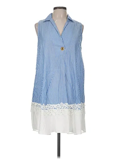 Pre-owned Zara Basic Casual Dress In Blue