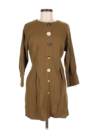 Pre-owned Zara Basic Casual Dress In Brown