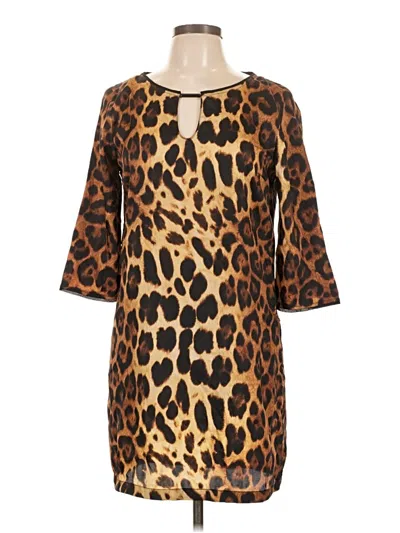 Pre-owned Zara Basic Casual Dress In Brown