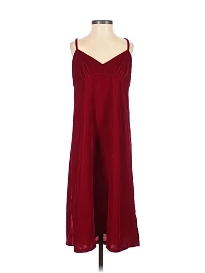 Pre-owned Zara Basic Casual Dress In Burgundy