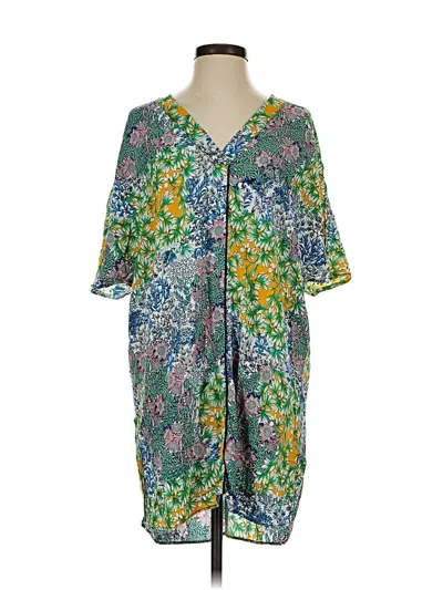 Pre-owned Zara Basic Casual Dress In Green