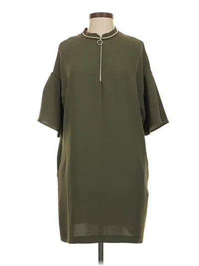Pre-owned Zara Basic Casual Dress In Green