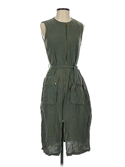 Pre-owned Zara Basic Casual Dress In Green