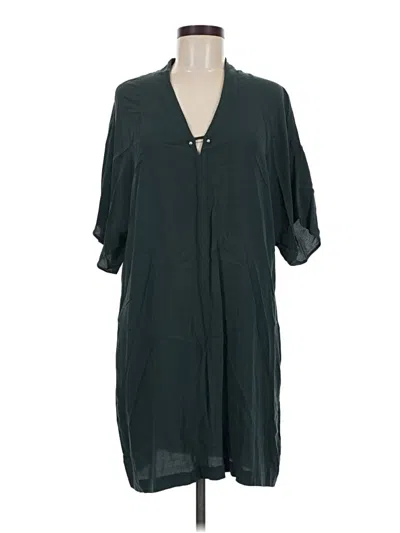 Pre-owned Zara Basic Casual Dress In Green