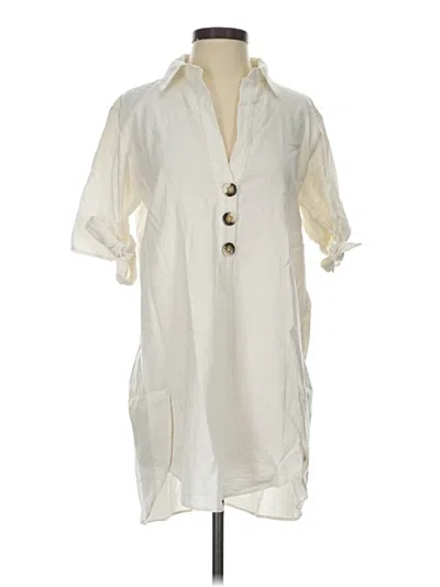 Pre-owned Zara Basic Casual Dress In Ivory