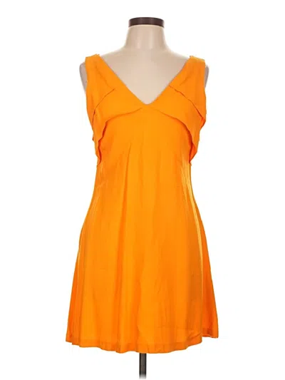 Pre-owned Zara Basic Casual Dress In Orange