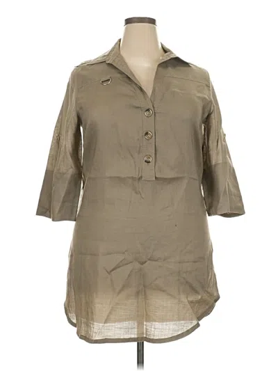 Pre-owned Zara Basic Casual Dress In Tan