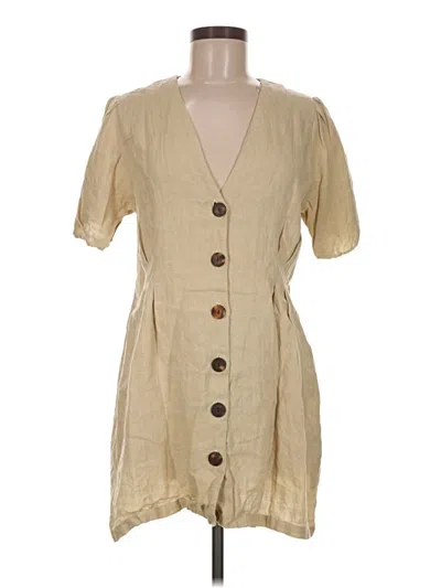 Pre-owned Zara Basic Casual Dress In Tan