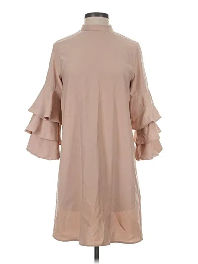 Pre-owned Zara Basic Casual Dress In Tan