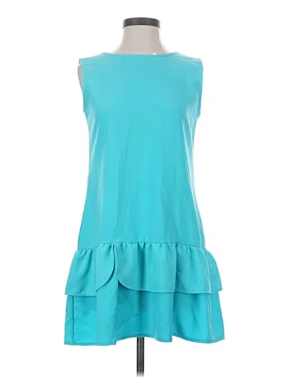 Pre-owned Zara Basic Casual Dress In Teal