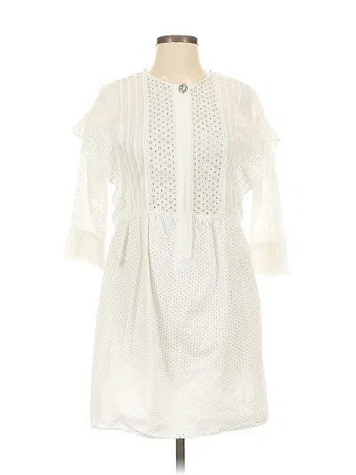 Pre-owned Zara Basic Casual Dress In White
