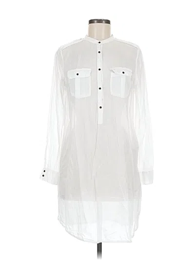 Pre-owned Zara Basic Casual Dress In White