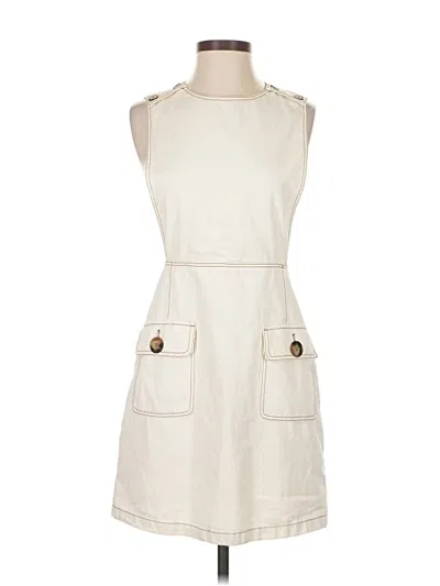 Pre-owned Zara Basic Casual Dress In White
