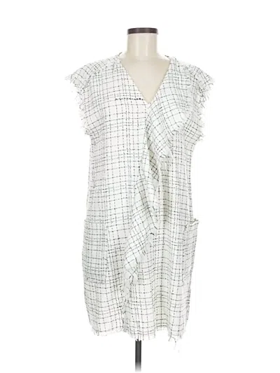 Pre-owned Zara Basic Casual Dress In White