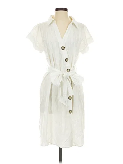 Pre-owned Zara Basic Casual Dress In White
