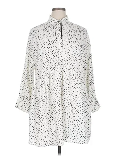 Pre-owned Zara Basic Casual Dress In White
