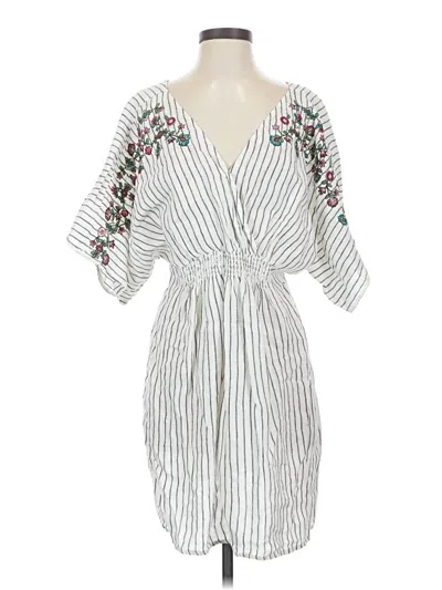 Pre-owned Zara Basic Casual Dress In White