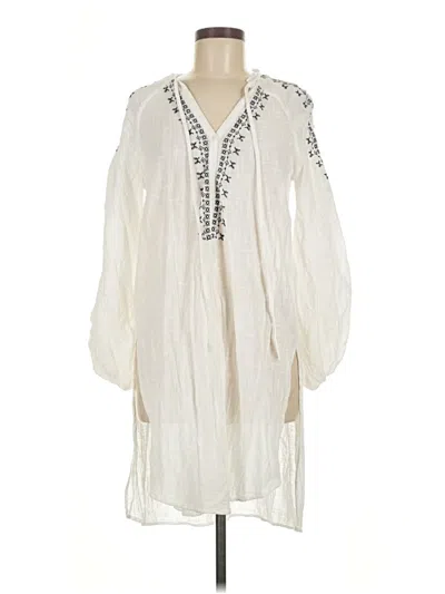 Pre-owned Zara Basic Casual Dress In White