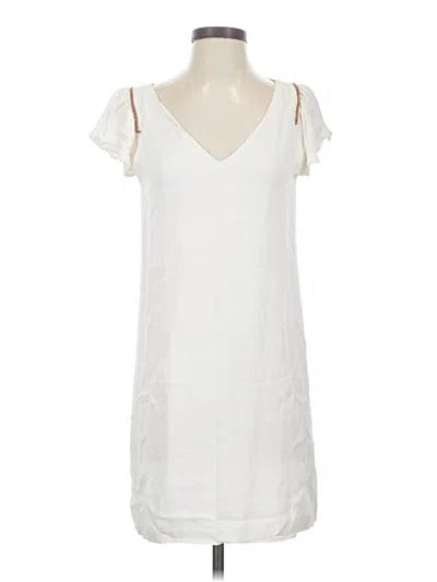 Pre-owned Zara Basic Casual Dress In White